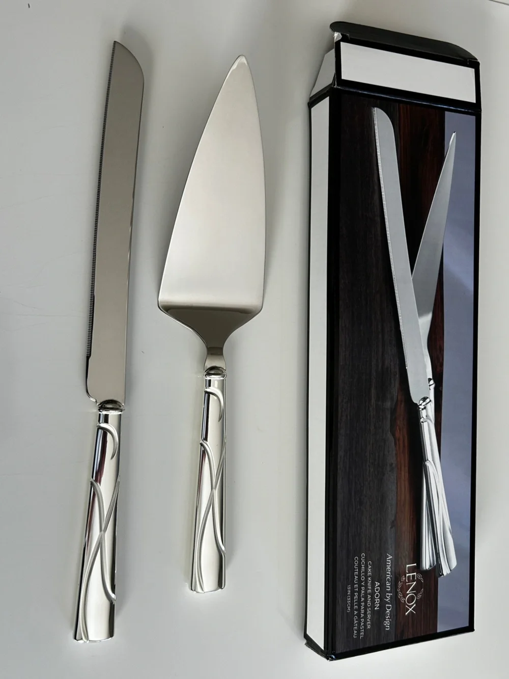 Lenox Adorn Stainless Steel Cake Server and Knife Set
